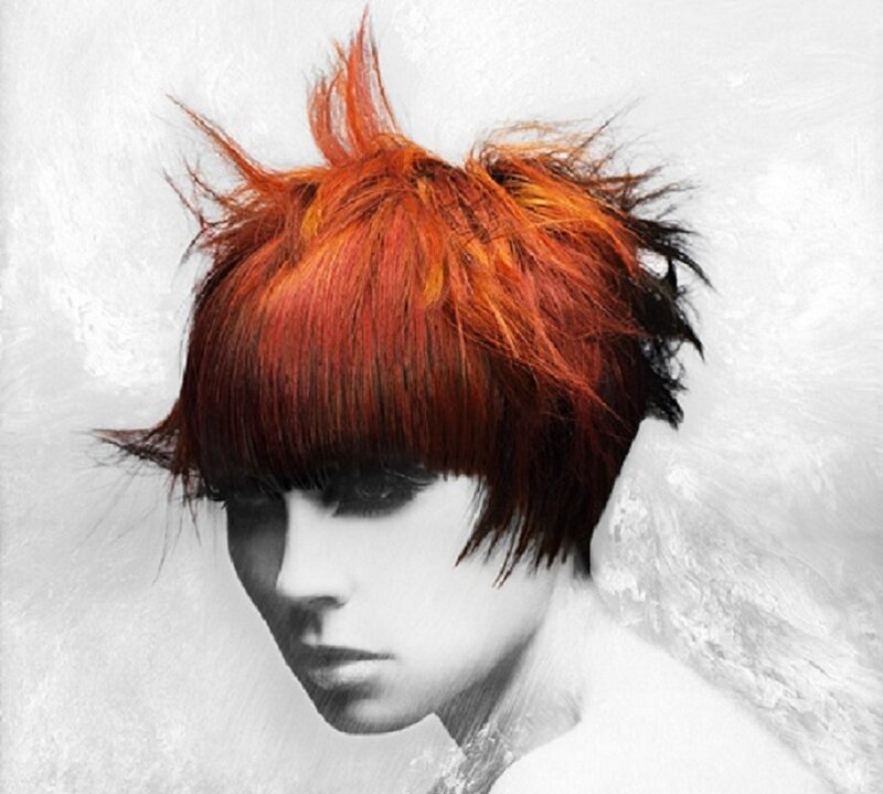 Person with Spiky Hair — Red