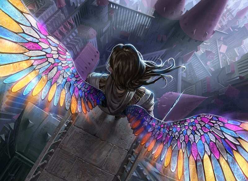 Person with Stained-glass Wings — Purple