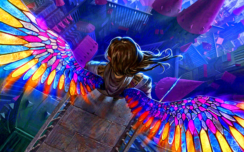 Person with Stained-glass Wings