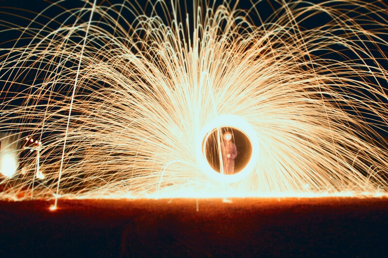 Person with Steel Wool Fire