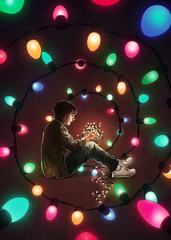 Person with String Lights — Black