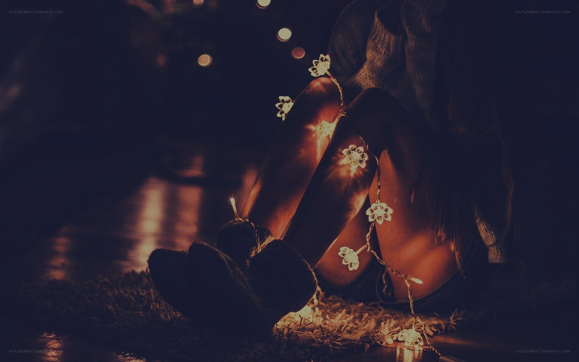 person with string lights