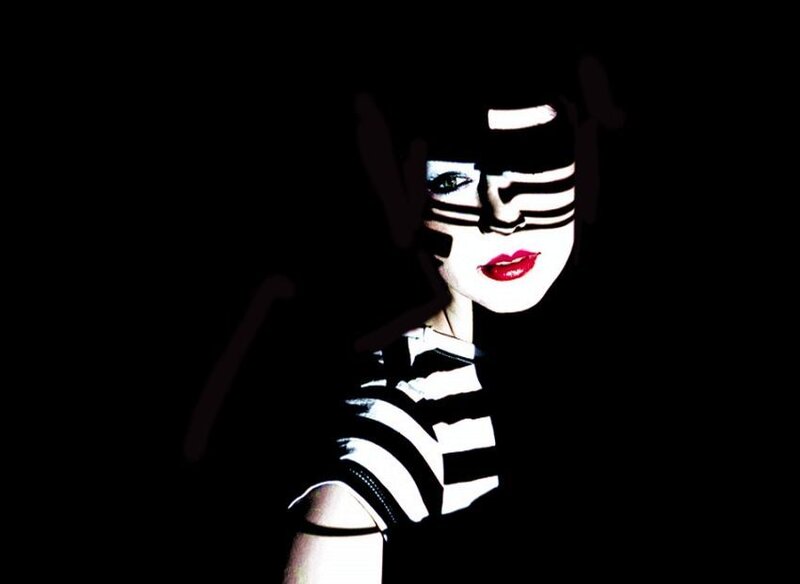 Person with Striped Face