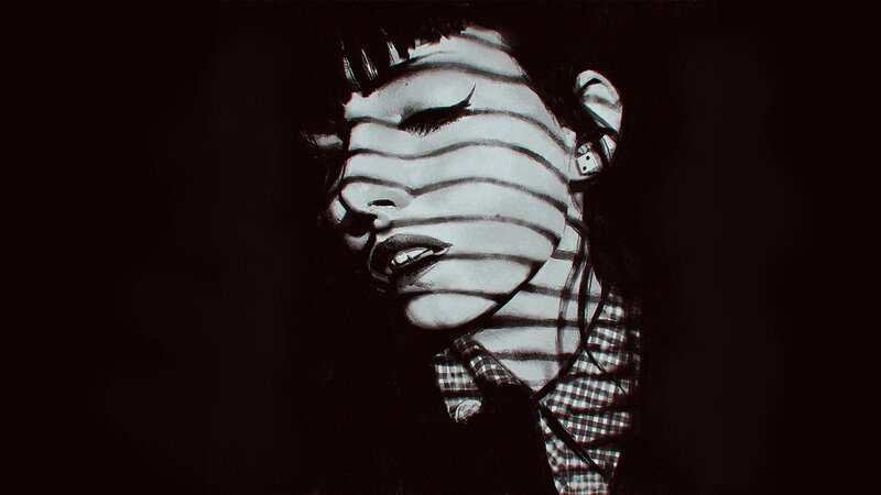 Person with Striped Lighting — Black