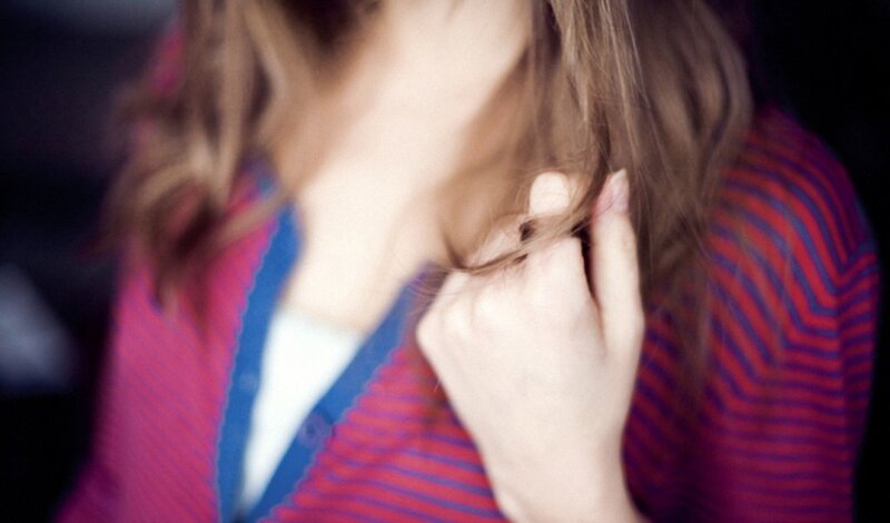 person with striped shirt