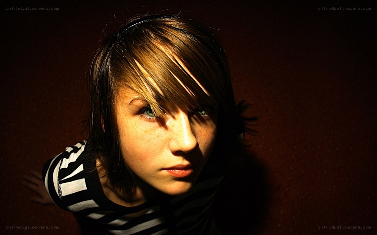 person with striped shirt