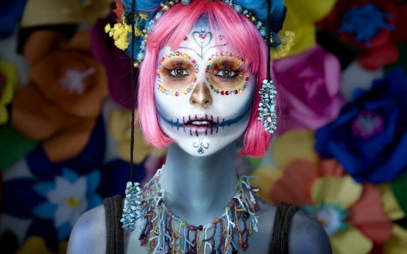 Person with Sugar Skull Makeup