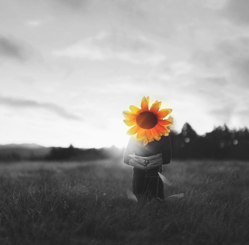 Person with Sunflower Head