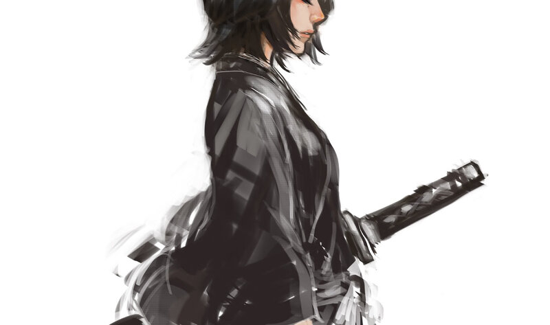 Person with Sword — Black