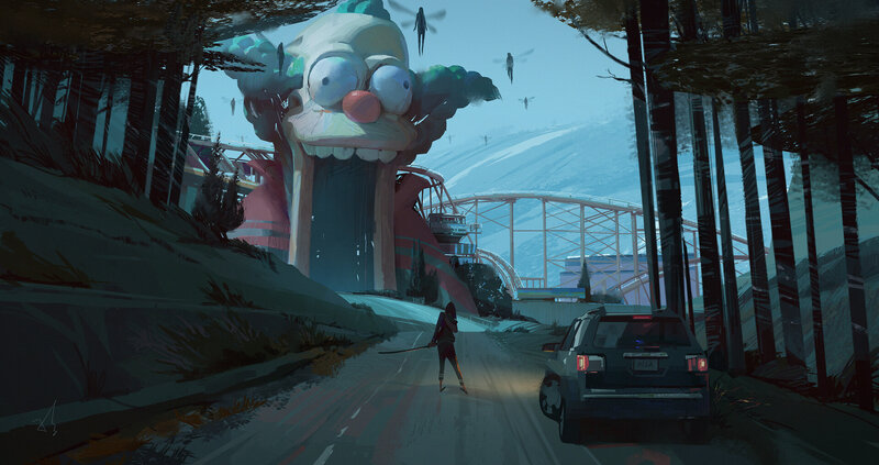 Person with Sword on Road
