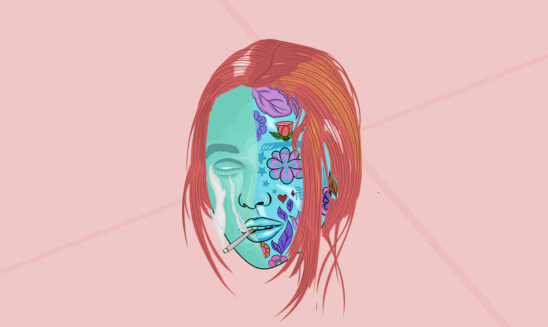 Person with Tattooed Face