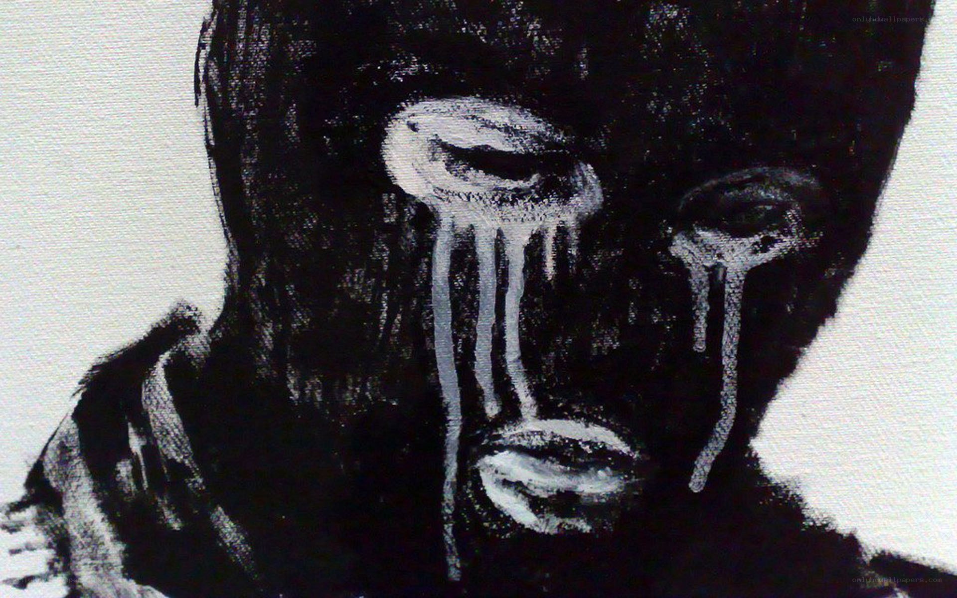 person with tears on face