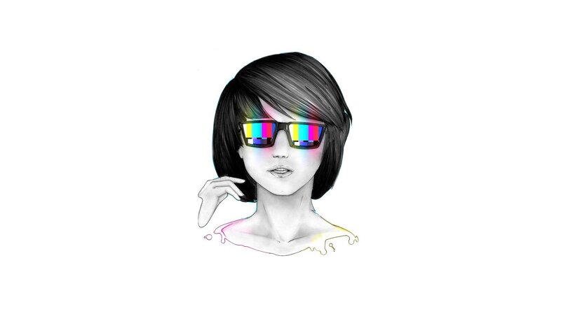 Person with Test Pattern Glasses — Black