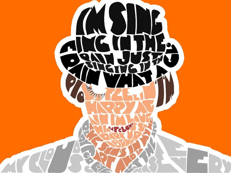 Person with Text Art — Orange