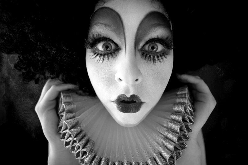 Person with Theatrical Makeup — Black, Dramatic