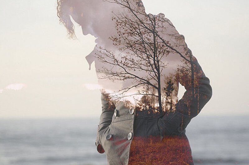 Person with Tree Overlay