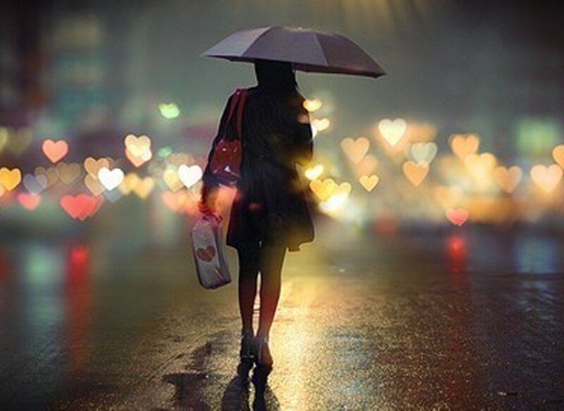 Person with Umbrella — Black, Melancholic