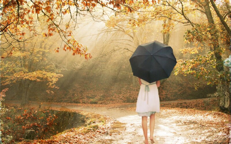 Person with Umbrella — Brown