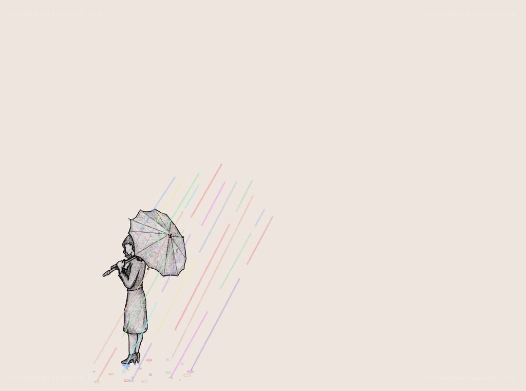 person with umbrella in rain