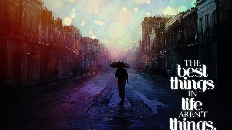 Person with Umbrella — Purple, Melancholic