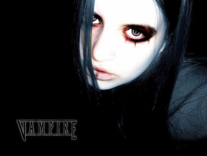 Person with Vampire Makeup — Black, Dramatic