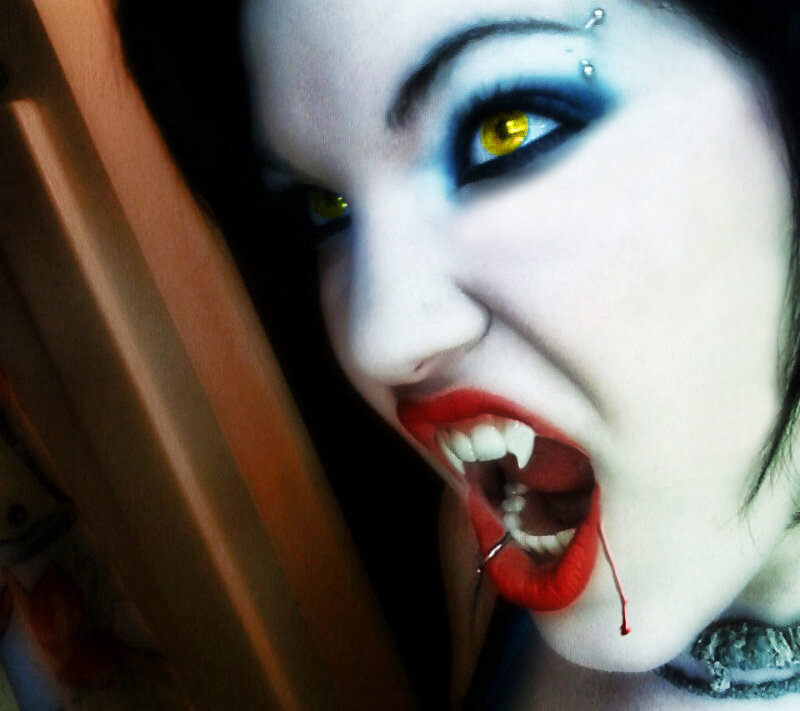 Person with Vampire Makeup