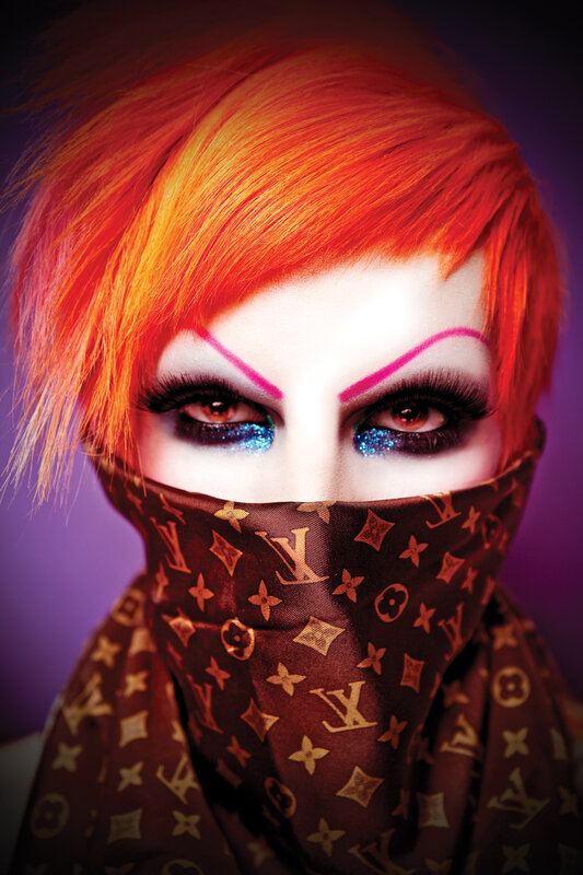 person with vibrant makeup