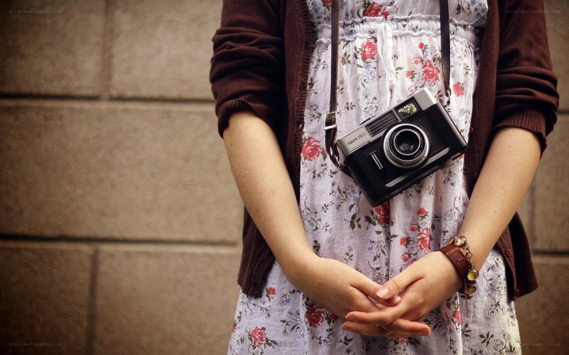 person with vintage camera