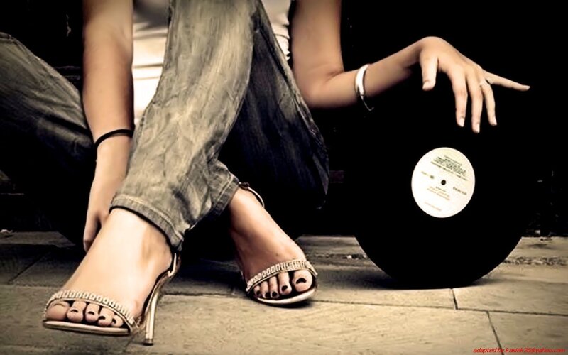 person with vinyl record