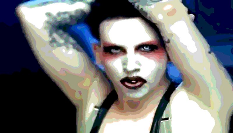 Person with White Face Paint — Blue