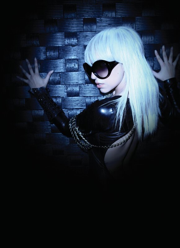 person with white hair and sunglasses