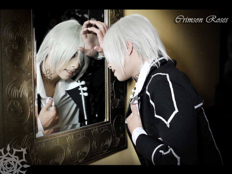 Person with White Hair — Black, Dramatic, Photograph, Mirror