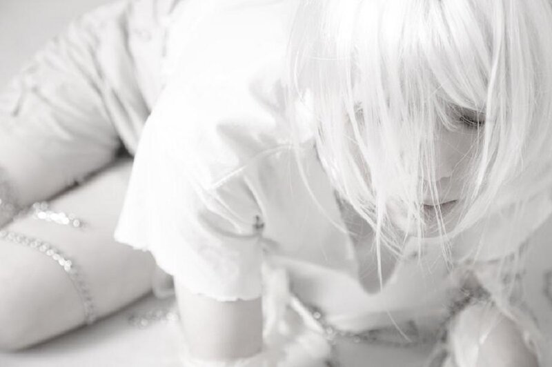 Person with White Hair — Black, Dramatic, Photograph