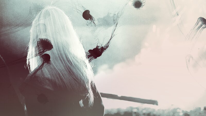 Person with White Hair — Dramatic, Digital Art, Jellyfish