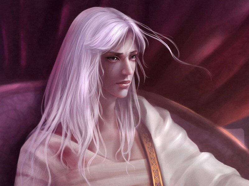 Person with White Hair — Dramatic, Digital Art