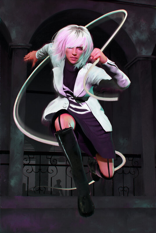 Person with White Hair — Dramatic, Night