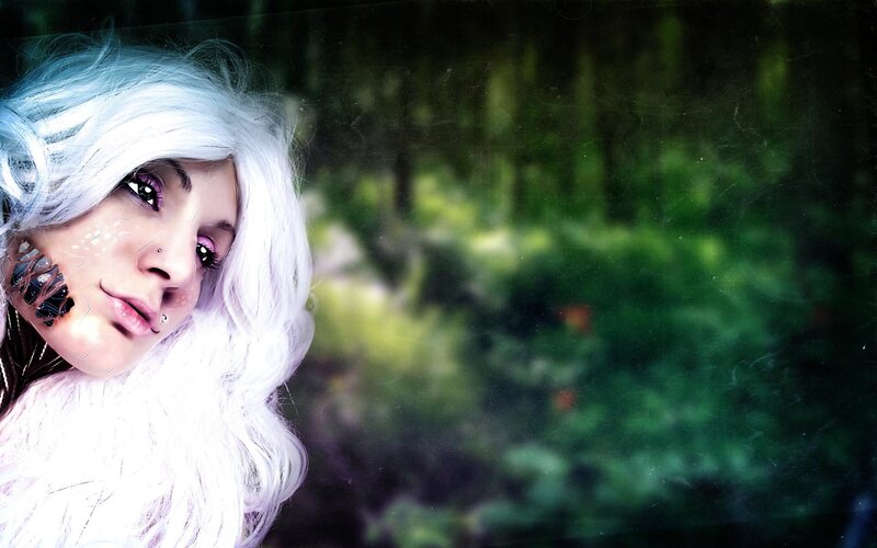 Person with White Hair — Dramatic, Photograph
