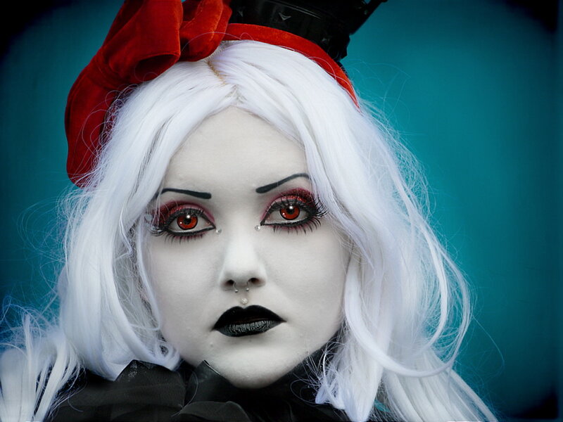 Person with White Hair — Dramatic, Photograph, White Wig