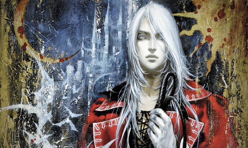 Person with White Hair — Red, Dramatic