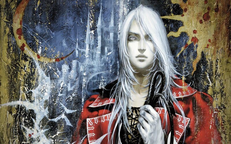 Person with White Hair — Red