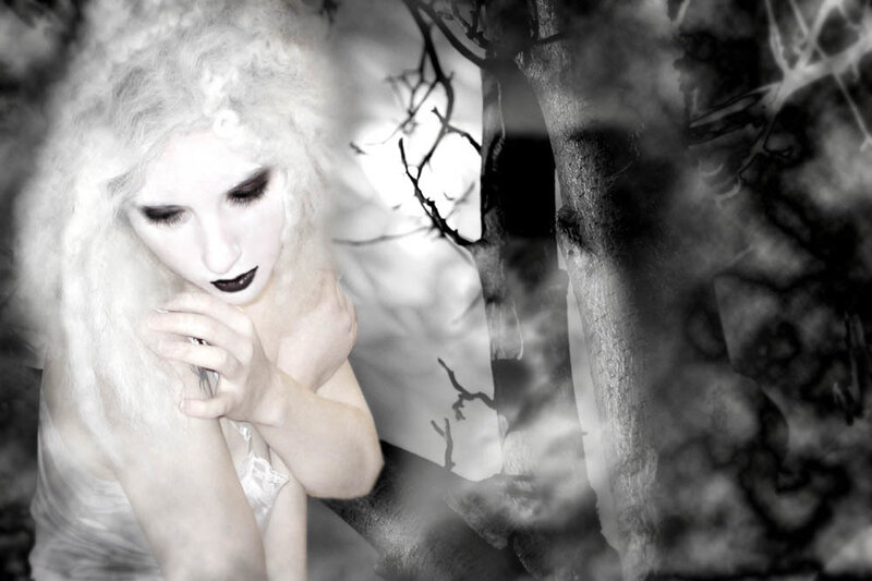 Person with White Makeup — Black