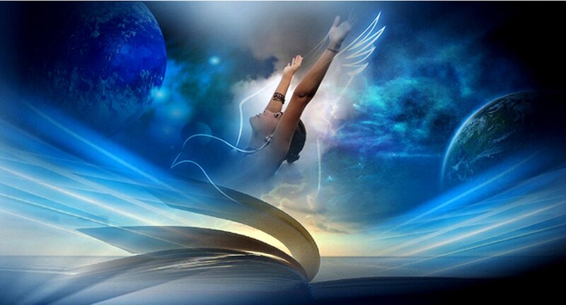 Person with Wings in Space