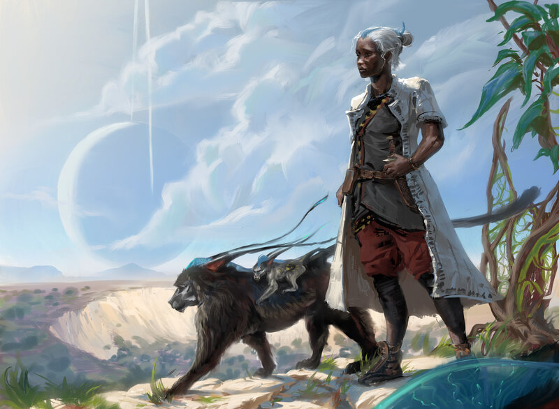 Person with Wolf-like Creature