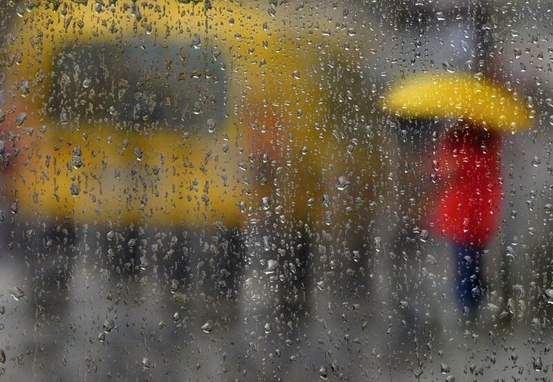 Person with Yellow Umbrella — Dreary