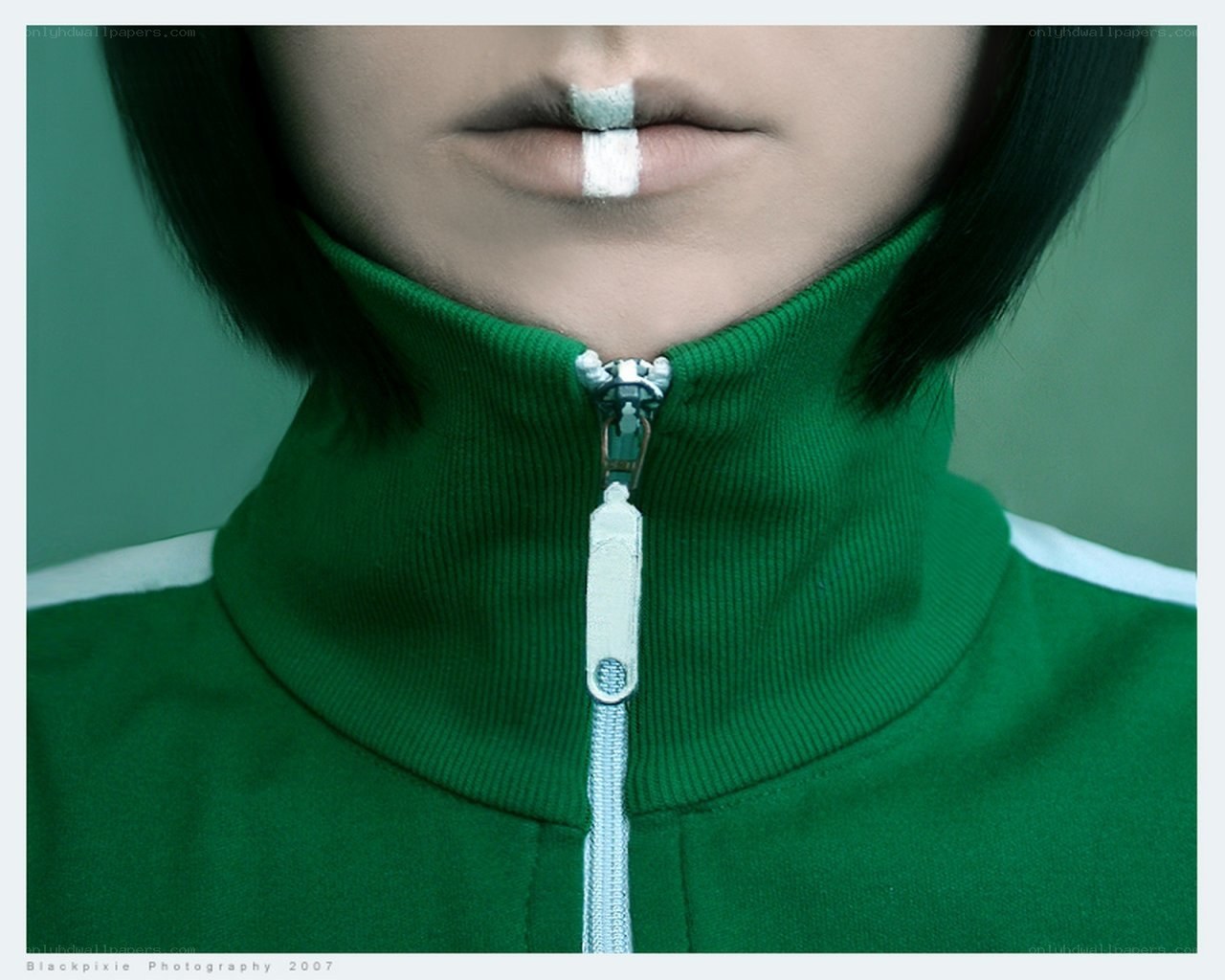 person with zipper on jacket
