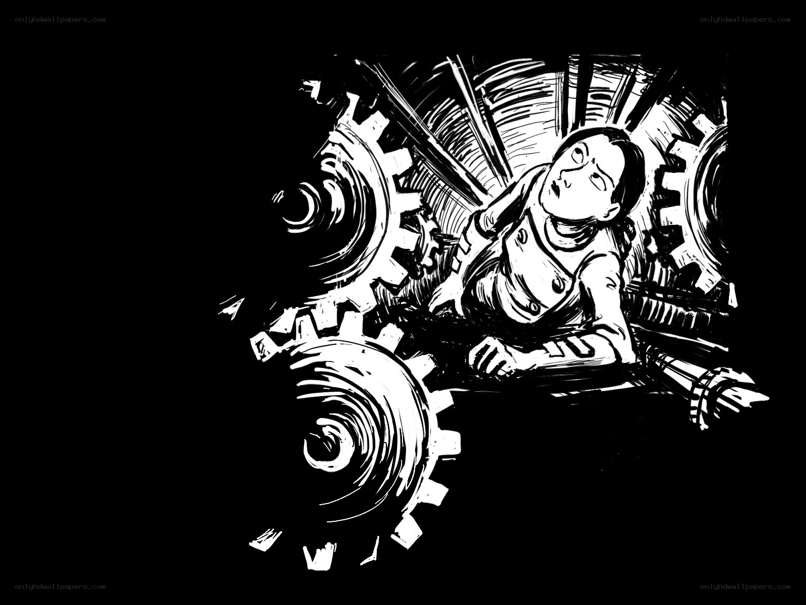 person working with gears