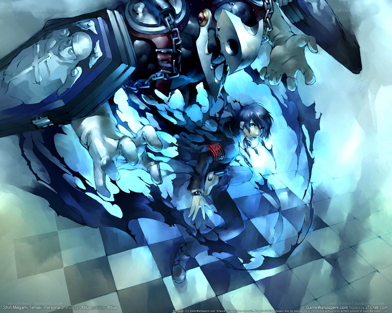 Persona 3 character in dark scene