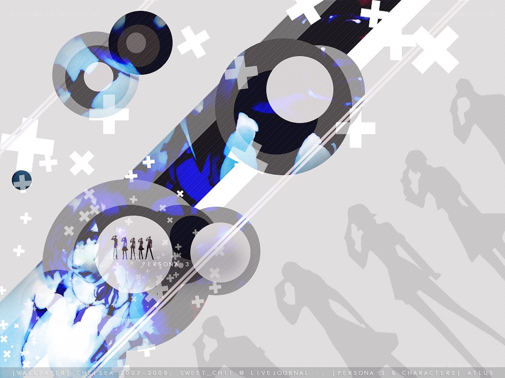 Persona 3 character silhouettes
