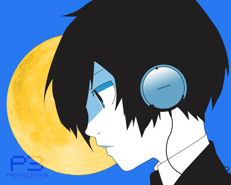 Persona 3 character with headphones