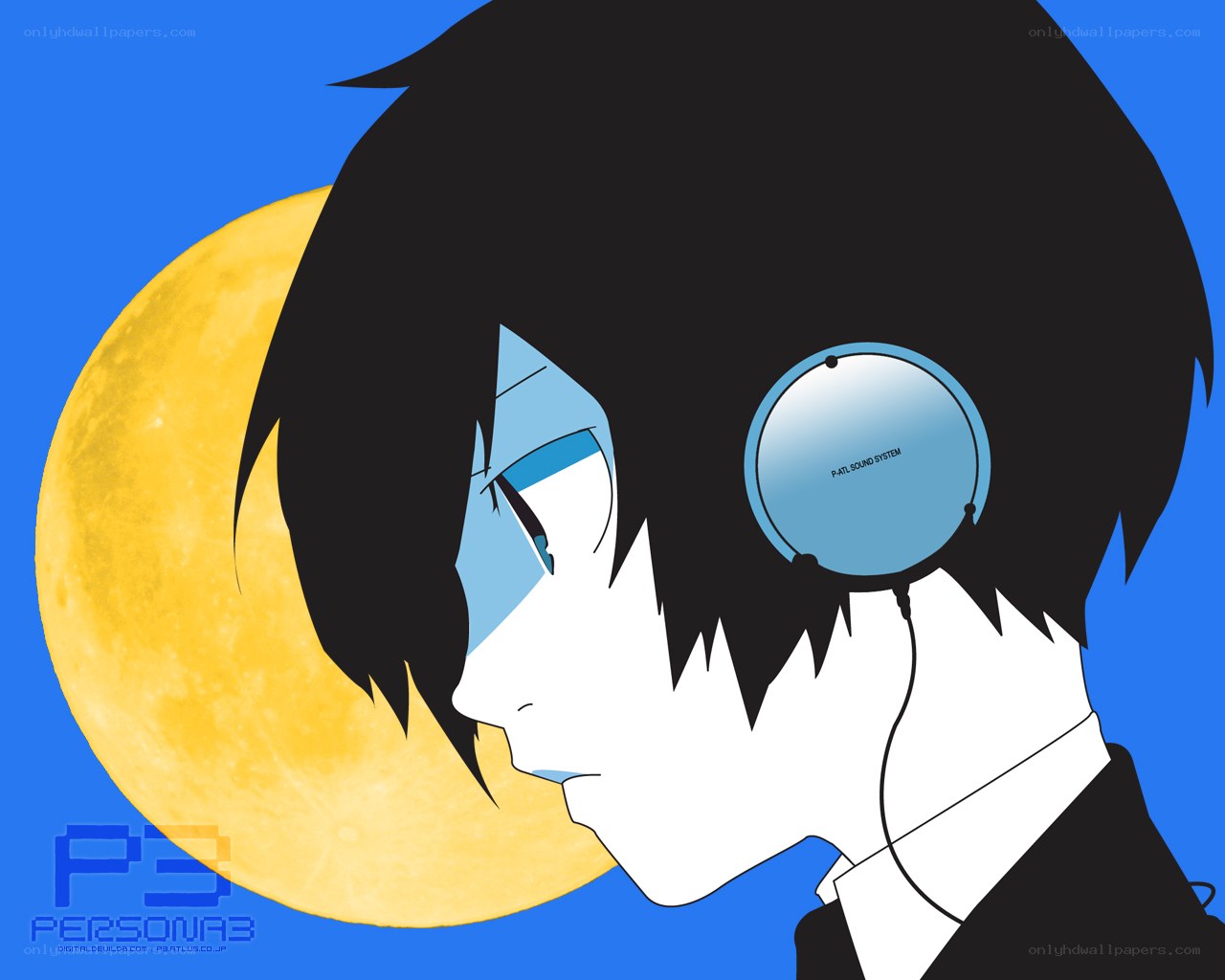 Persona 3 character with headphones